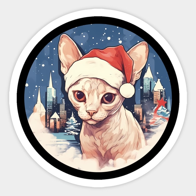 Devon Rex Cat Xmas, Love Cats Sticker by logiamerch